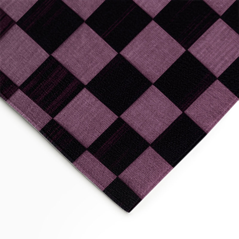 Tapis intérieur / extérieur mauve à carreaux, Rectangulaire 3 pi x 5 pi