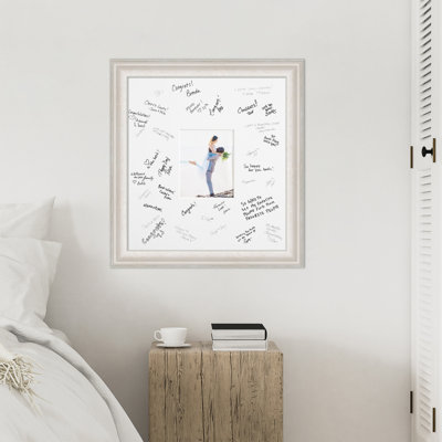 Trio Signature Mat Picture Frame, Photo Frame Wedding Guest Book Alternative, Autograph Picture Mat for Signature Board, Wedding Celebrations Graduations Support Encouragement or Retirement