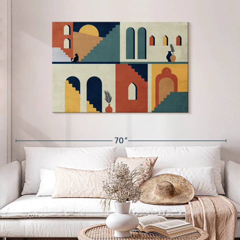 Lilie Abstract Abodes, 30" H x 45" W