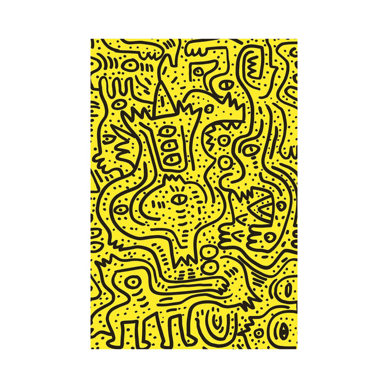Yellow Graffiti Party by Emmanuel Signorino - Wrapped Canvas Gallery-Wrapped Canvas Giclée, 20.32 cm H x 30.48 cm W