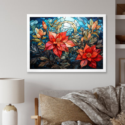 «Poinsettia Flower», impression sur toile encadrée