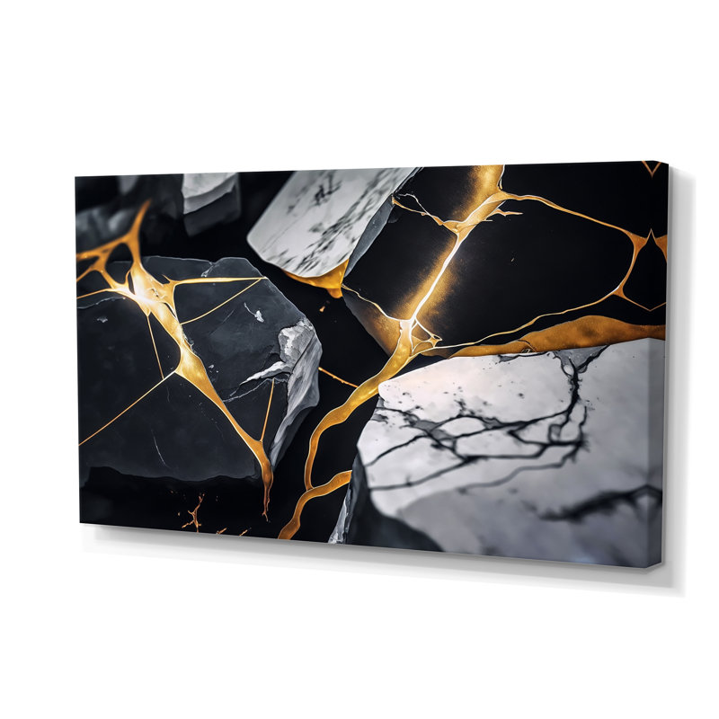 Abstract Geode Gold Marble II - Art abstrait sur toile marbrée