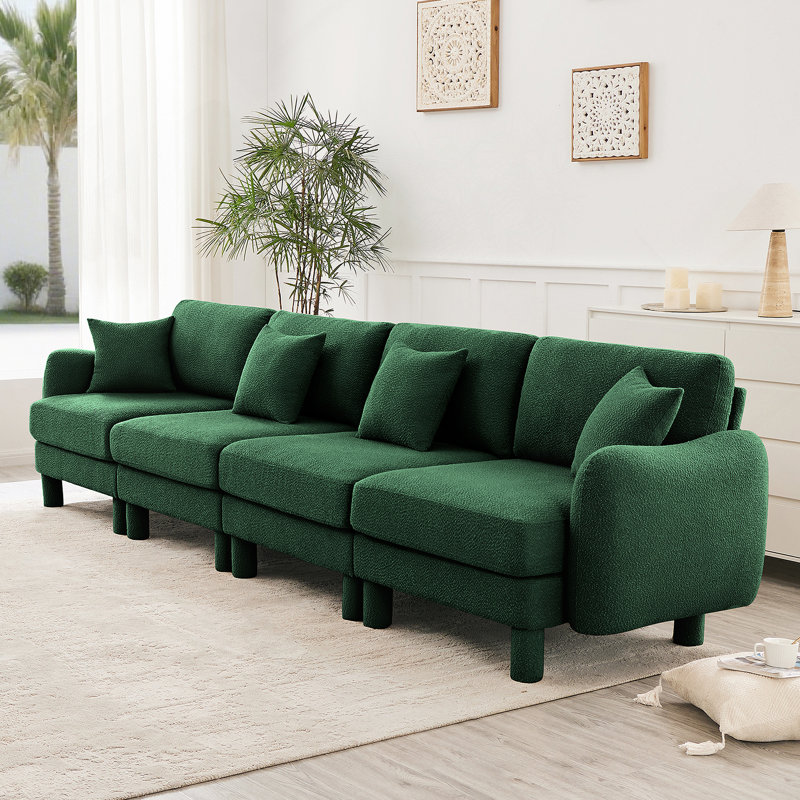 Canapé 4 places Boucle, Vert
