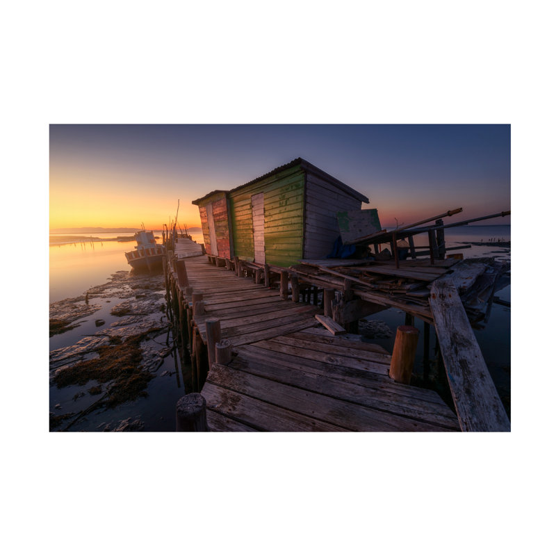 Art sur toile, maisons de pêche d'Ivan Ferrero Carrasqueira, H 30 po x l 47 po
