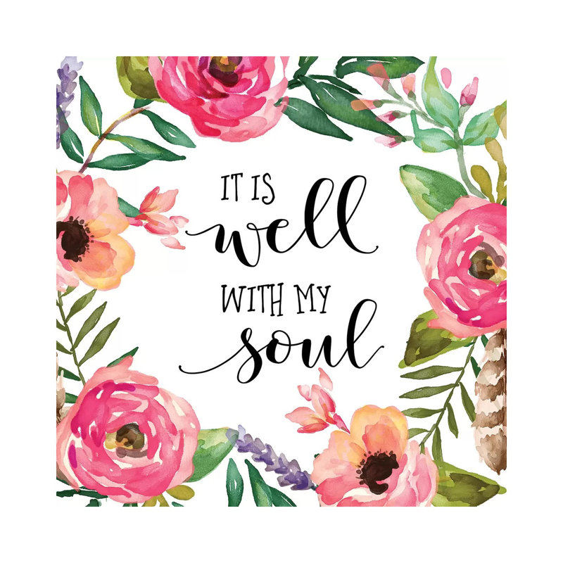 It Is Well With My Soul - Print on Canvas, 45.72cm H x 45.72cm W x 3.81cm D, Wrapped Canvas