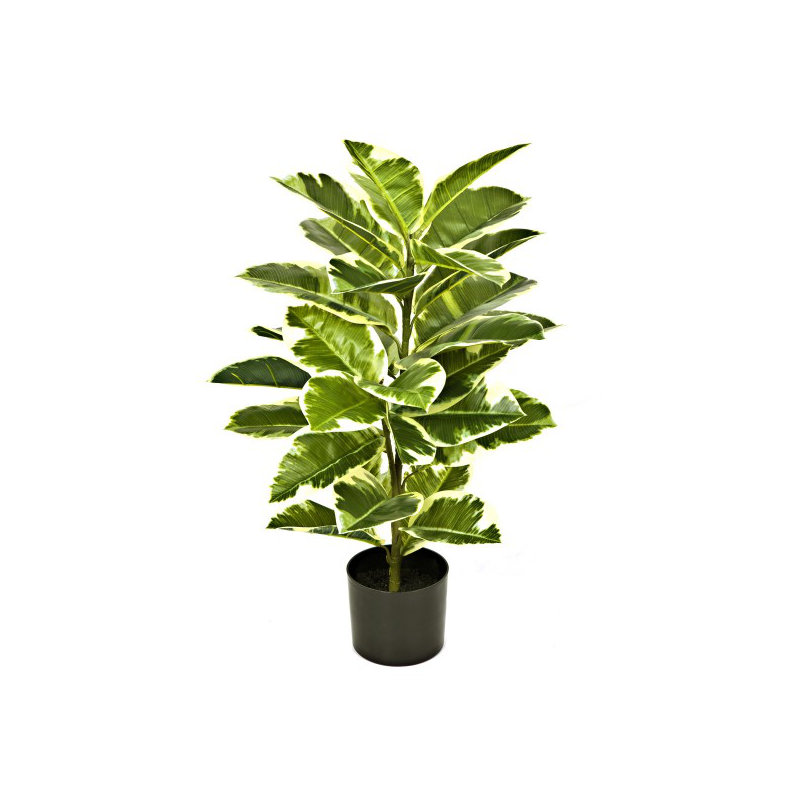 Artificial Real Touch Rubber Plant in Pot, 82cm x 16cm