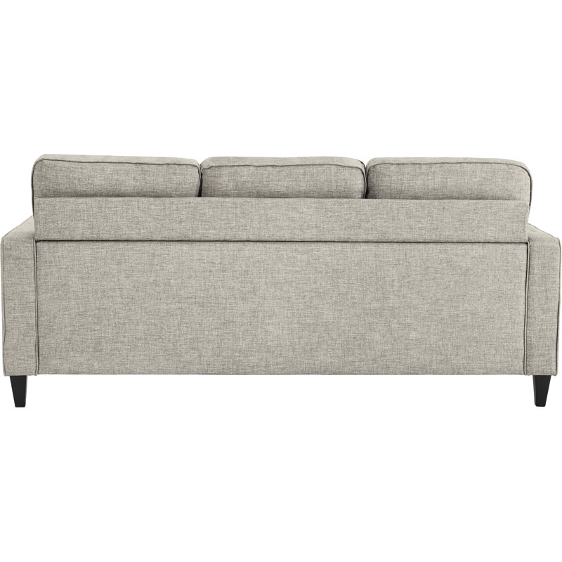 Serta Harmon Upholstered Reversible Sectional Sofa and Chaise, Ash Light Gray, Square Arms
