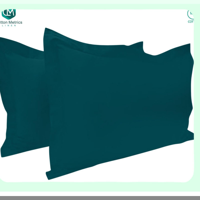 Luxury Teal 600TC Queen Pillow Shams - Set of 2 | Heavy Quality Decorative Pillow Sham with 2 Inch Flange | Queen Size 20X30 | Soft & Stylish