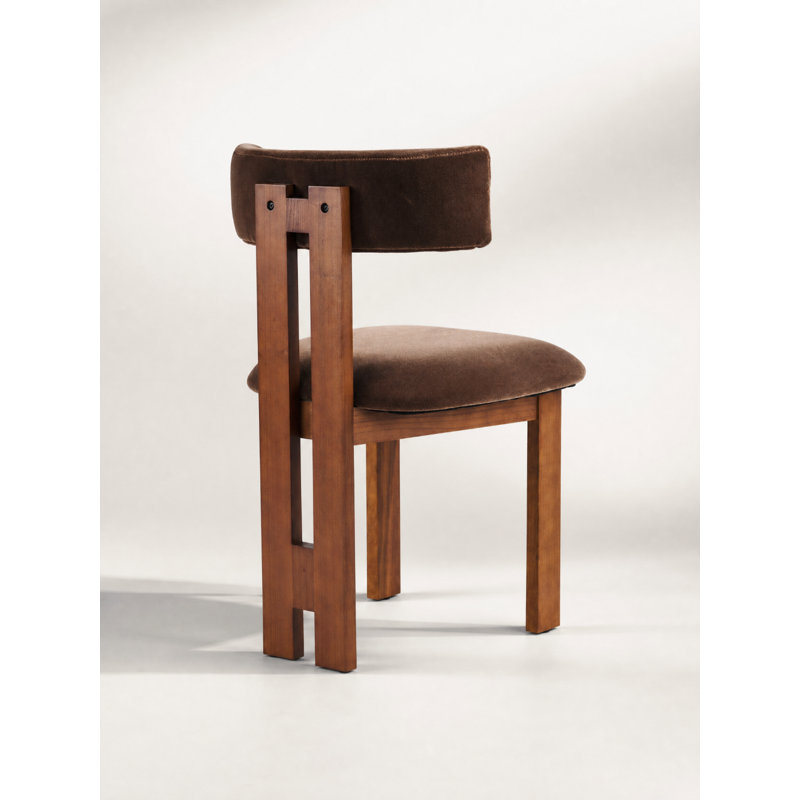 Ceremonie Curve Back Dining Chair, 1, Velvet Brown