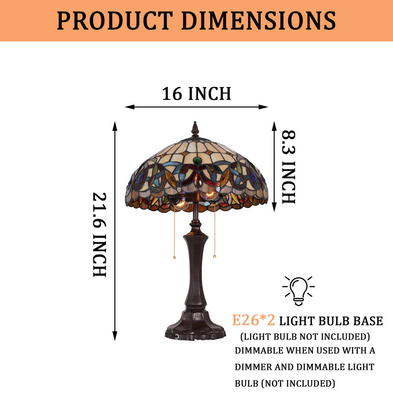 16" Dragonfly Tiffany Lampshade Table Lamp