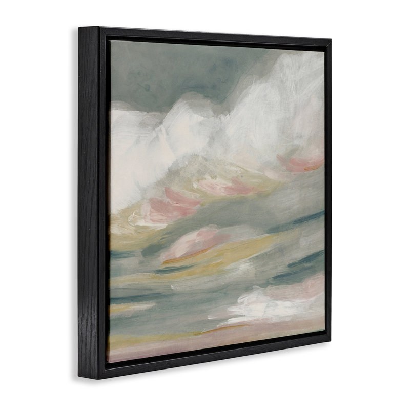 «Storm Clouds Abstraction Floater», art mural sur toile par June Erica Vess, Cadre flottant noir de jais