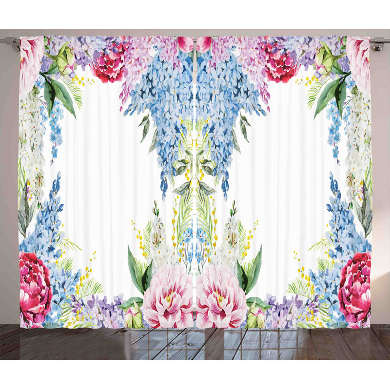 Dounia Semi Sheer Curtain Pair, 54" W x 90" L