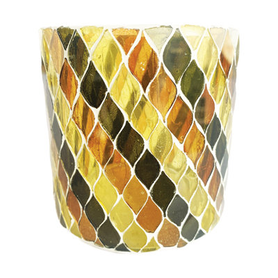 Round Glass Mosaic Votive Candleholder
