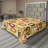 Ambesonne 90s Flat Sheet Colourful Circle Pattern Funky Pale Camel Multicolor