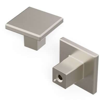 Heritage Designs Tempo Square Knob - 1-3/16" x 1-3/16" Cabinet Knob Satin Nickel - Contemporary Hardware for Drawers & Cabinets