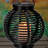 Warm White LED Solar Lantern Hanging Round/Cylindrical with Handle Garden Decor