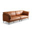 Causeuse coussin orange en cuir véritable