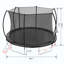 Trampoline (coussin de couleur double face), trampoline pour enfants et adultes avec filet et échelle, poteau de clôture incurvé