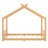 Full Size Kids House Floor Bed with Solid Wood Frame, Playhouse Design, Support Slats, No Box Spring, Natural-268421724-268421720