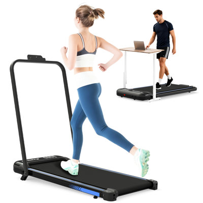 Tapis de course 3 en 1 pliable sous bureau, avec inclinaison à 9 %, moteur de 2,5 ch, vitesse de 1 à 8 km/h, télécommande, écran DEL, appareil de conditionnement physique multifonctionnel pour bureau, réglage silencieux, idéal pour la salle de sport.
