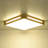 Scandinavian Dimmable Hollowed Design Square Wooden Led Flush Mount