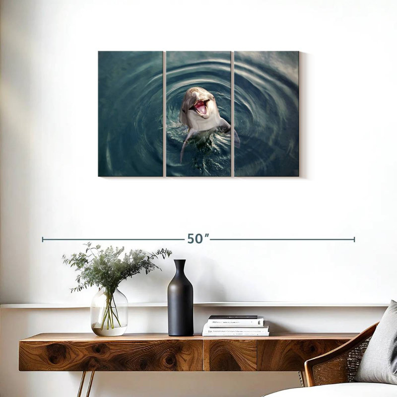 Brampt Excited Dolphin, 20" H x 33" W