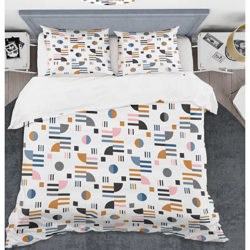 Ensemble de housse de couette Abstract Retro Abstract Mid-Century Mid-Century, Housse de couette très grand et 2 taies