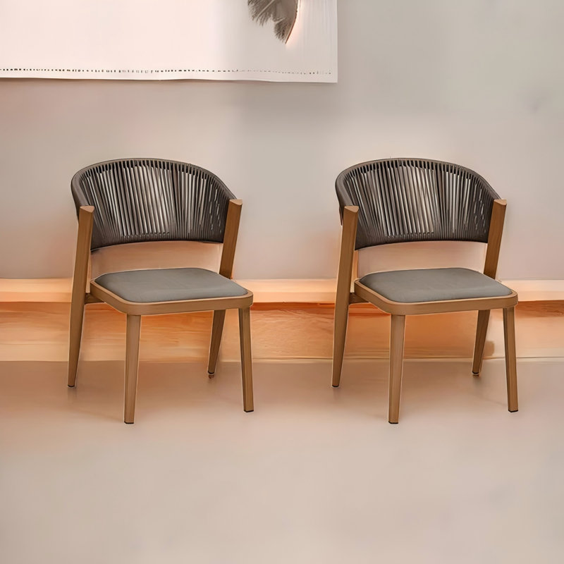 Patio Dining Chair All-weather Wicker Aluminum Frame (set Of 2)