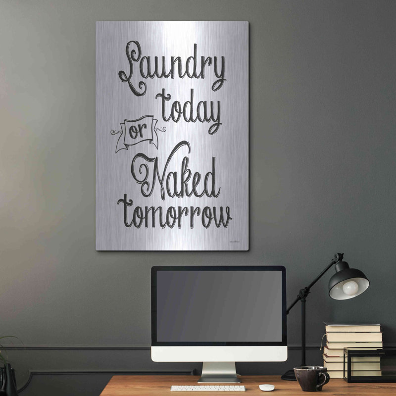 «Laundry Today» par Lettré et doublé, art mural en métal, H 36 po x l 24 po