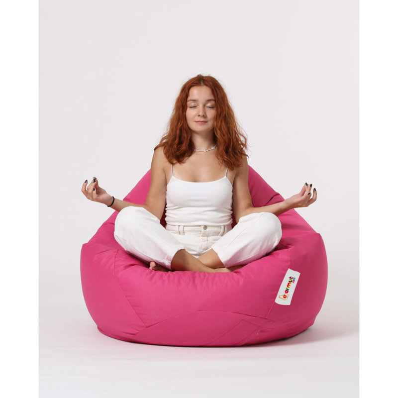 Fauteuil à billes de jardin Original rose, 45,3 po x 51,2 po x 15,4 po | 100% polyester imperméable, système de fermeture à glissière dissimulé | Capacité de poids maximale: 440 lb | Mousse de billes de polystyrène recyclée écologique | Conception moderne et moderne pour la détente en plein air