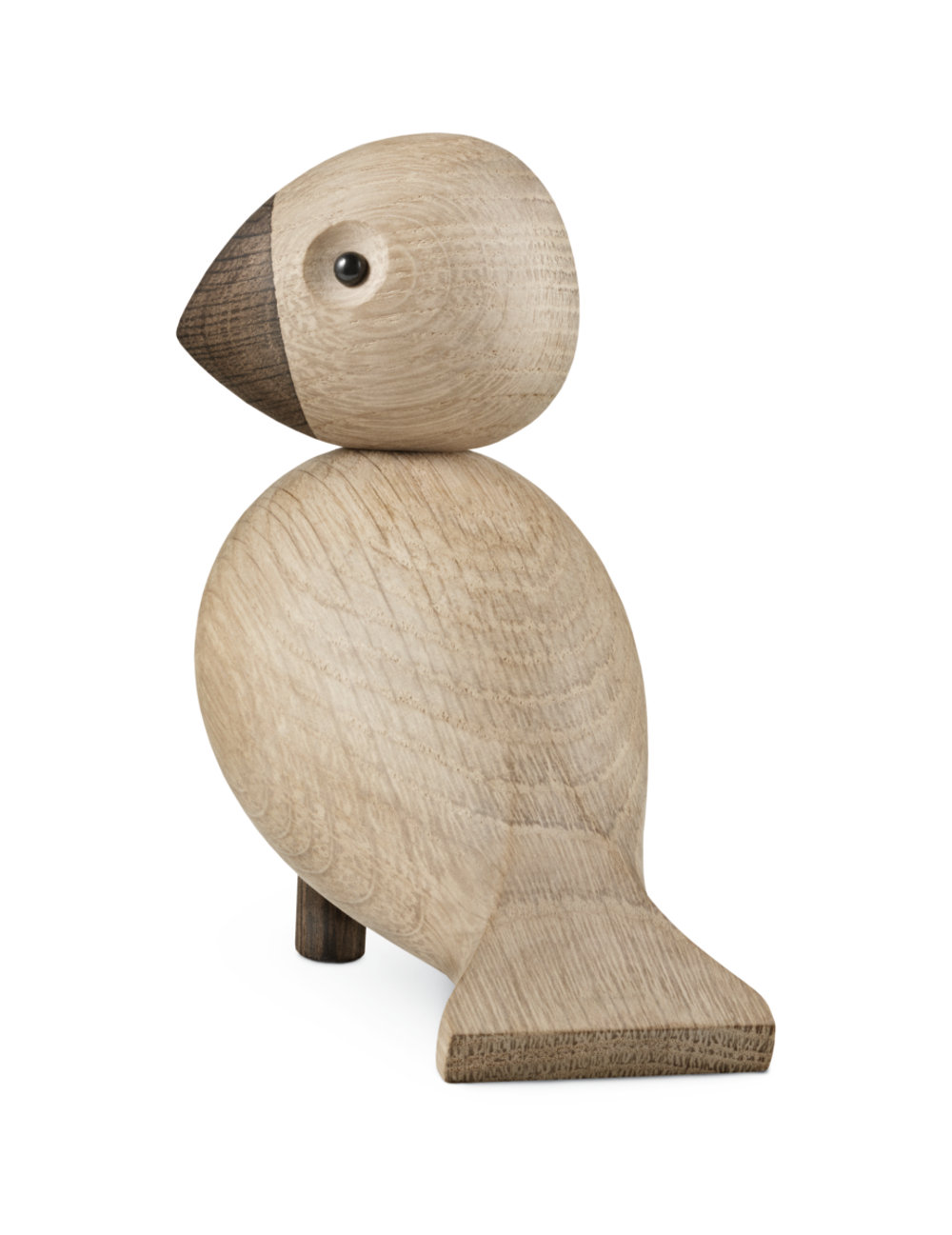 Kay Bojesen Songbird, 6.1" H x 6.3" W x 3.1" D, Oak/Smoked Oak, 1