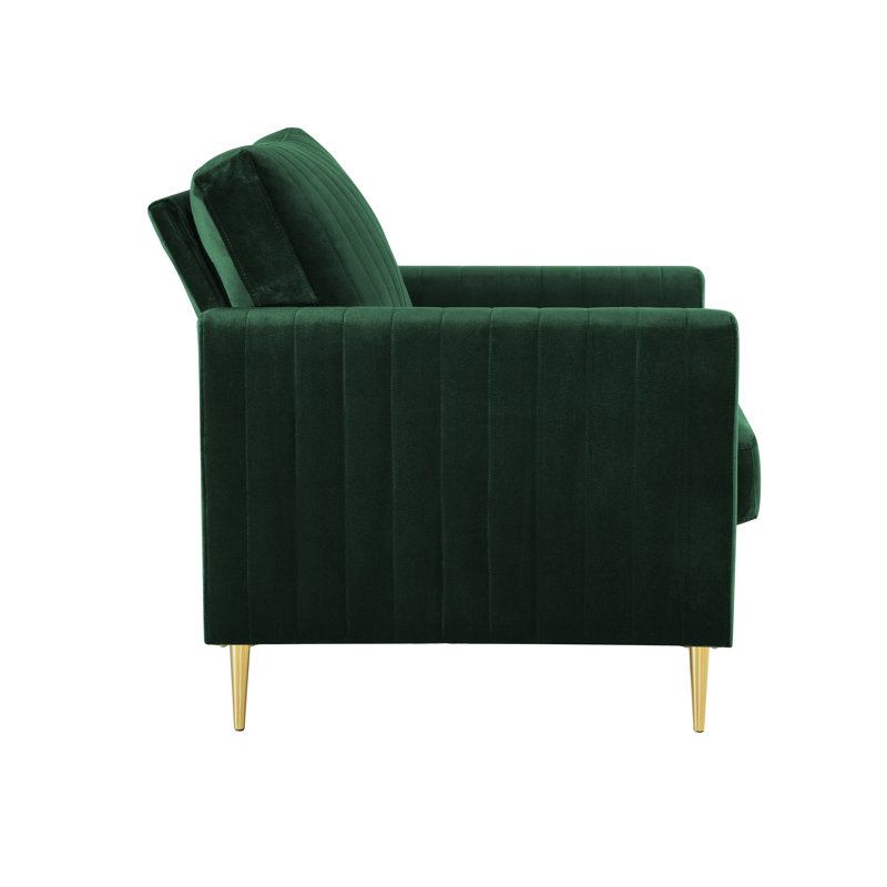 Marienville 3 - Piece Velvet Living Room Set, Dark Green