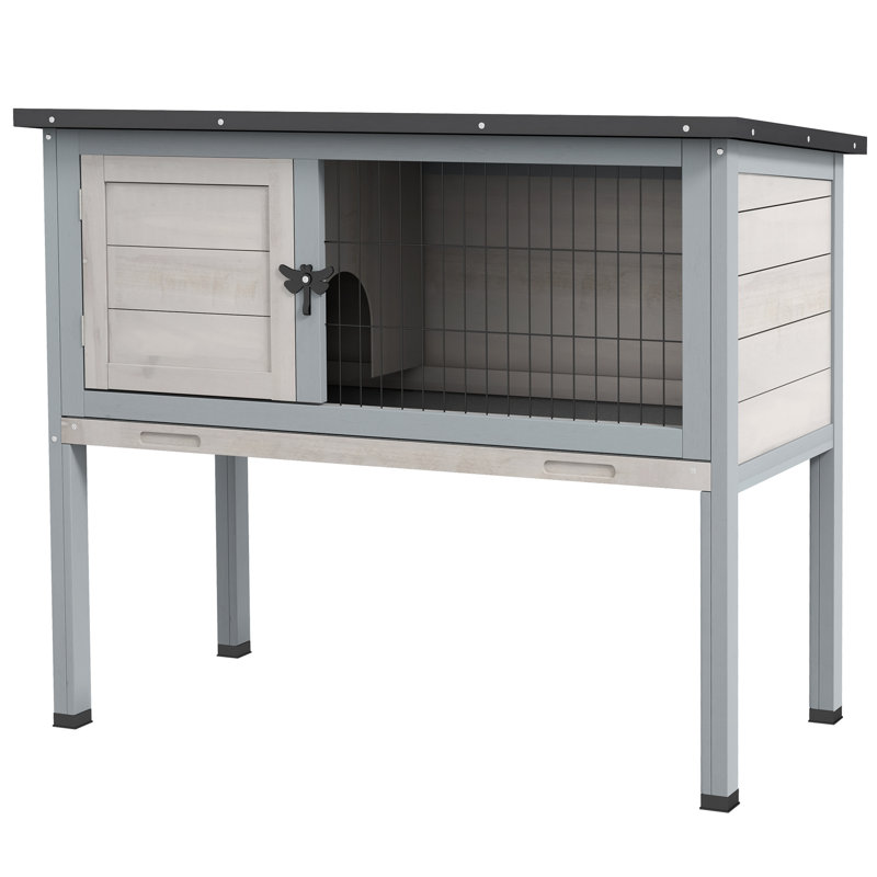 Cage à lapin haute en bois