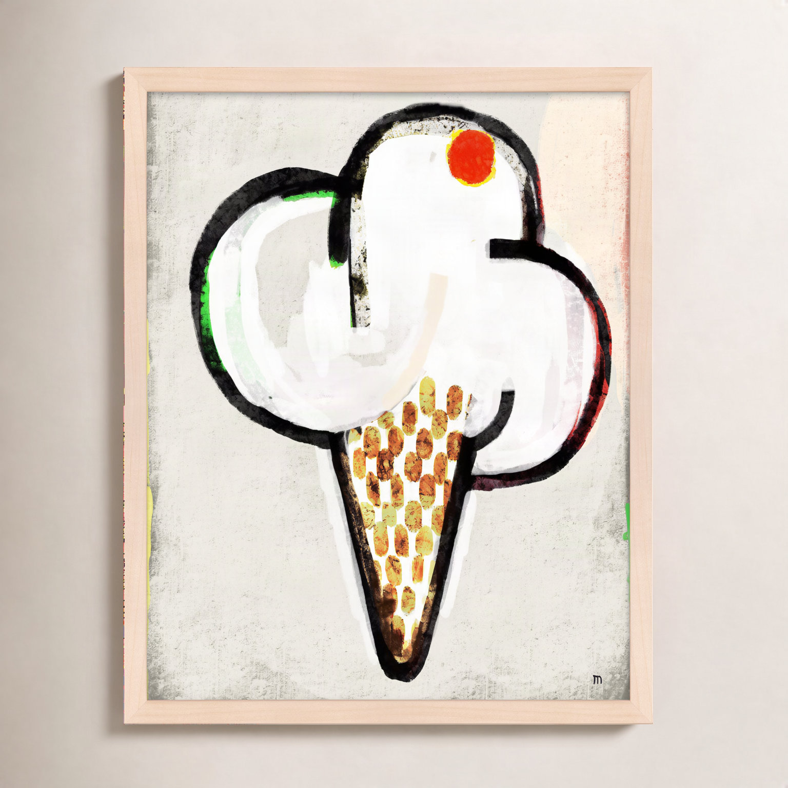 Threat by StudioM, Maple Framed Paper, 38" H x 30" W x 1.25" D