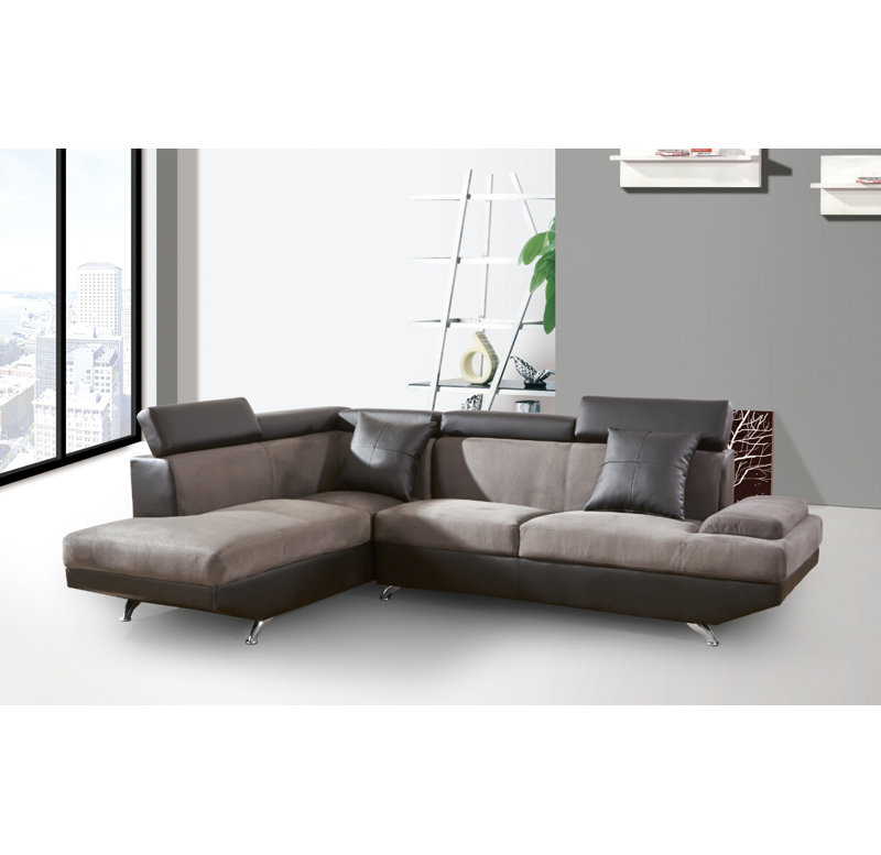 Daphane Upholstered L-Shaped Sectional, Left Hand Facing