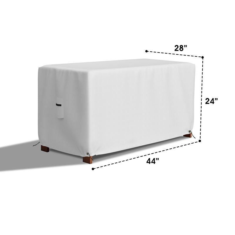 Couvercle de boîte de terrasse rectangulaire robuste et imperméable pour repose-pieds extérieur, H 24 po x l 44 po x P 28 po