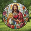 Portrait de vitrail, panneaux de vitrail Suncatcher pour décor de fenêtre-129204504