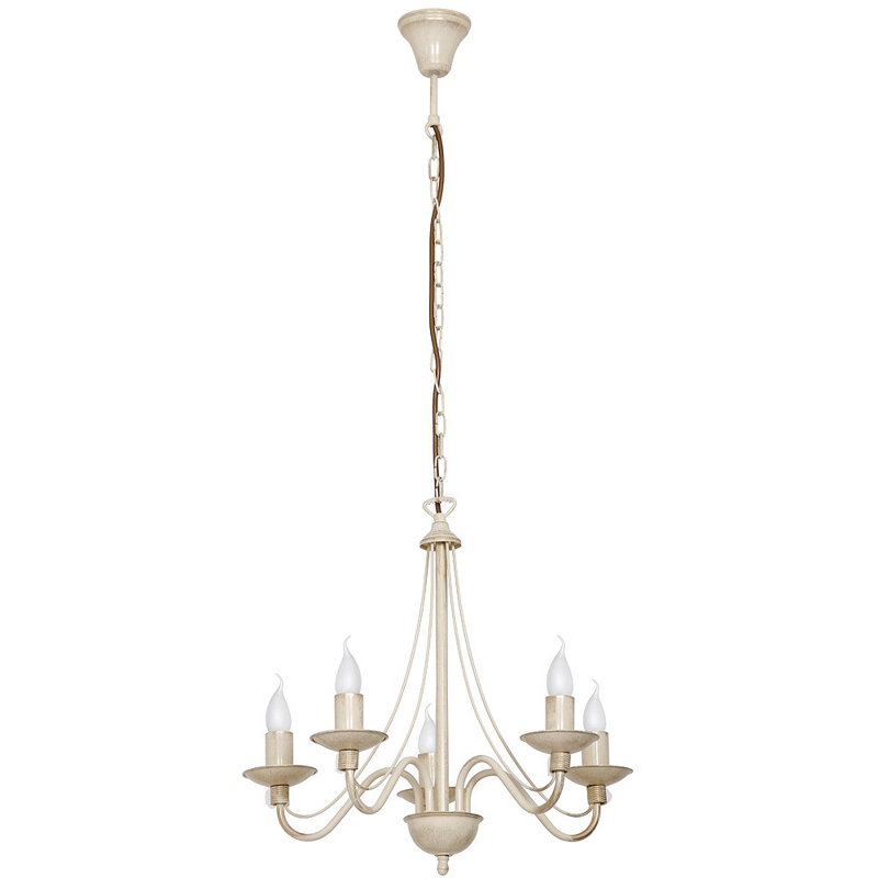 Grunewald 5 - Light Candle Style Chandelier, Beige
