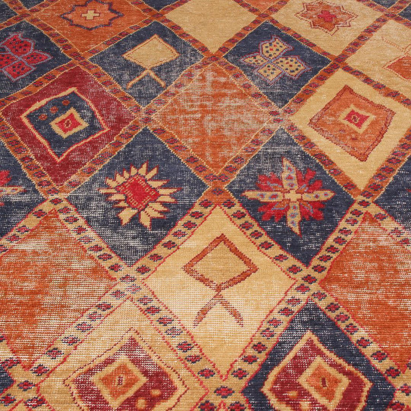 Distressed Homage Hand Knotted Wool Area Rug, Rectangle 8' x 10'