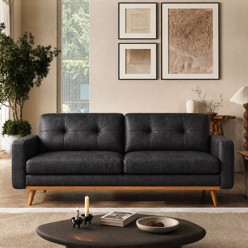 Canapé 65 po Air Leather, Noir