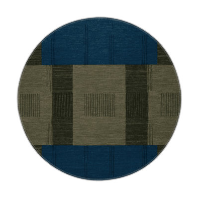 Checkered Blue Indoor and Outdoor Area Rug