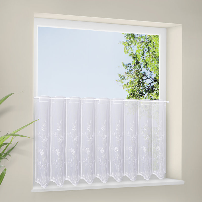 Asuncion Scalloped Cafe Curtain, 60cm H x 150cm W