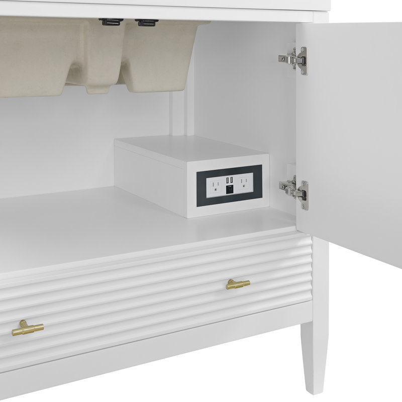 Myrrin 36'' W Single Vanity, Bright White, Arctic Fall, 8" Widespread