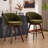 Allis Mid-Century Modern Chenille Fabric Counter Stool, Upholstered Swivel Barstool With Wood Legs, Counter Height Stool with Wingback, Footrest, For Kitchen Island Bar Counter, Green, Single-1858234488-1855512861