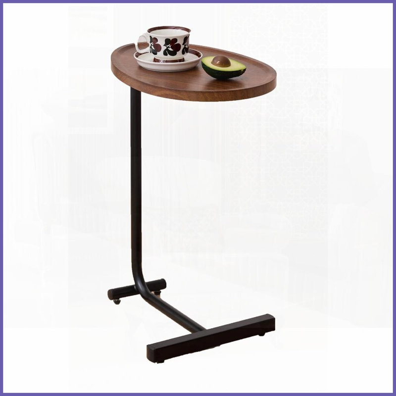 Table basse brune en forme de C pour le salon, montage rapide et amp; Capacité de 50 lb