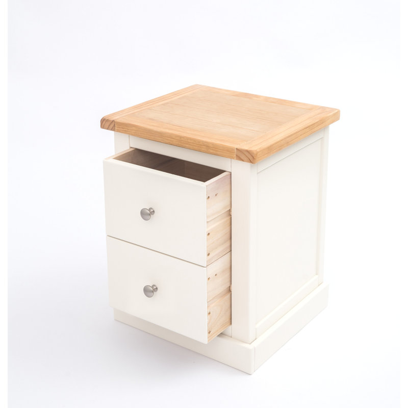 45cm W Plywood / Laminate Board Bedside Table, Off White