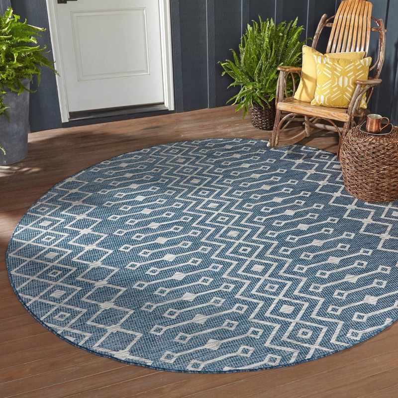 Innsbrook Geometric Indoor / Outdoor Rug, Round 3'1"