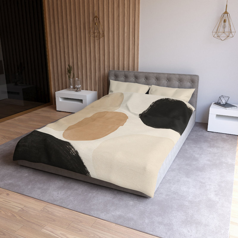 Microfiber Duvet Cover Boho Style, Design 76, Cream, Twin XL Duvet Cover