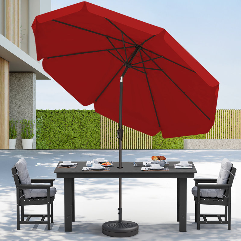 Parasol de marché pour l'extérieur, H 97,6 po x l 108 po x P 108 po, Rouge
