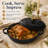 3.5 Quart Enameled Cast Iron Round Braiser Pan with Self-Basting Lid and Loop Handles (Black)-135746694